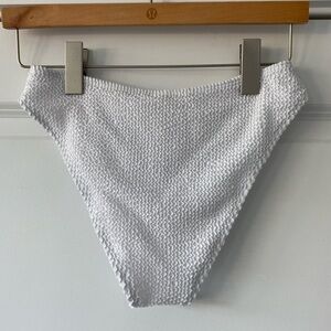 White Textured Bikini Bottom